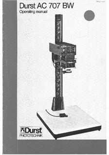 Durst AC 707 manual. Camera Instructions.